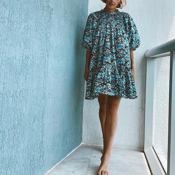 knee length dresses for ladies Cream Floral Collar Linen-Blend Lillian Mini Dress main image 0